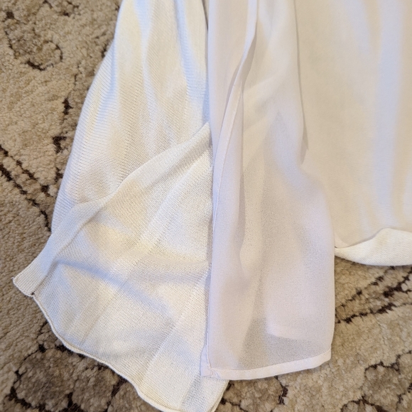 Vera Wang Layered White Cardigan Large - Picture 2 of 4